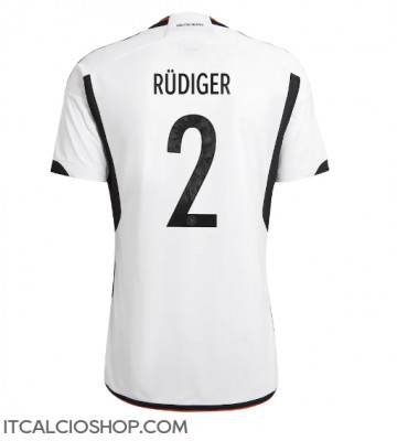 Germania Antonio Rudiger #2 Prima Maglia Mondiali 2022 Manica Corta